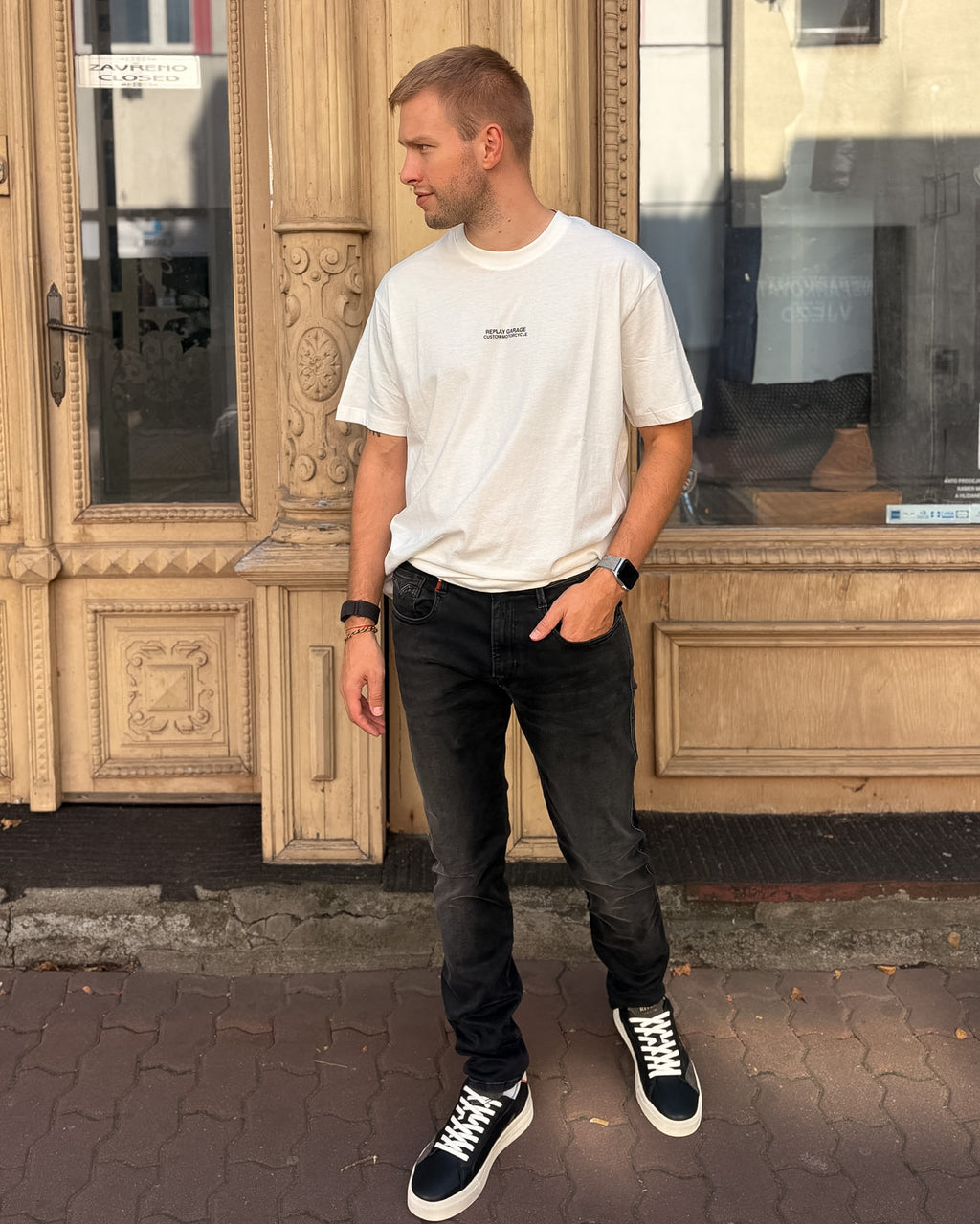 PÁNSKÉ SLIM FIT DŽÍNY REPLAY ANBASS HYPERFLEX CLOUD