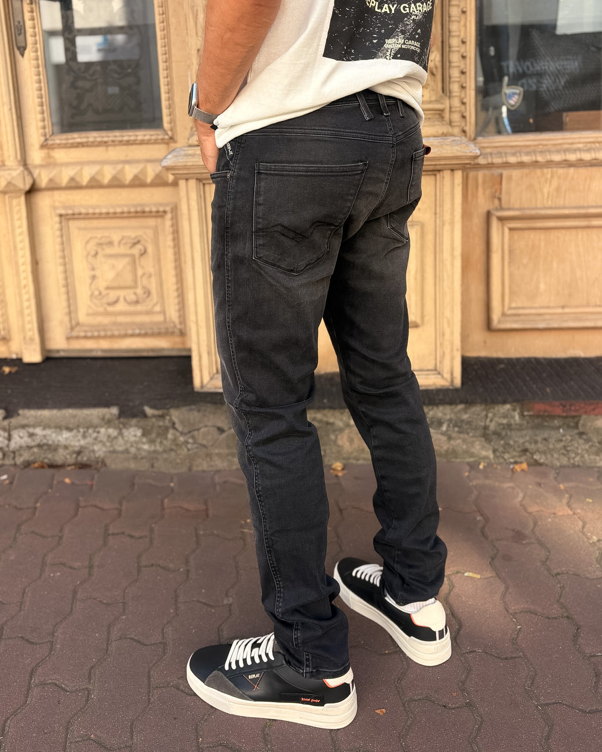 PÁNSKÉ SLIM FIT DŽÍNY REPLAY ANBASS HYPERFLEX CLOUD