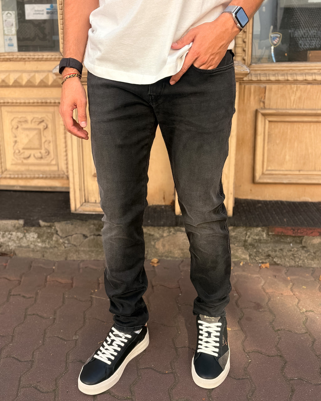 PÁNSKÉ SLIM FIT DŽÍNY REPLAY ANBASS HYPERFLEX CLOUD