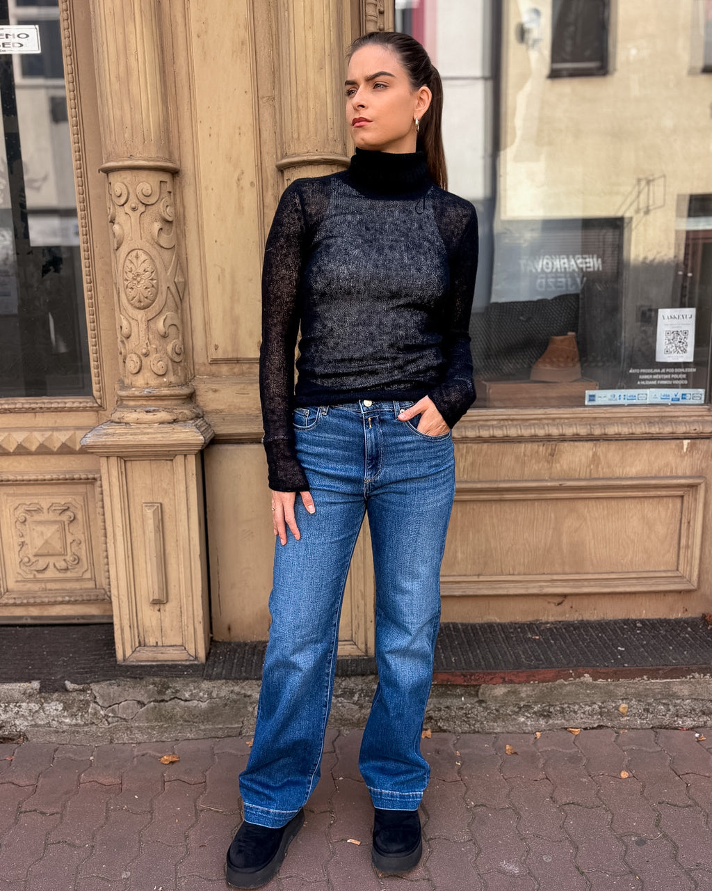 DÁMSKÉ RELAXED FIT DŽÍNY REPLAY MELJA S NÍZKÝM PASEM