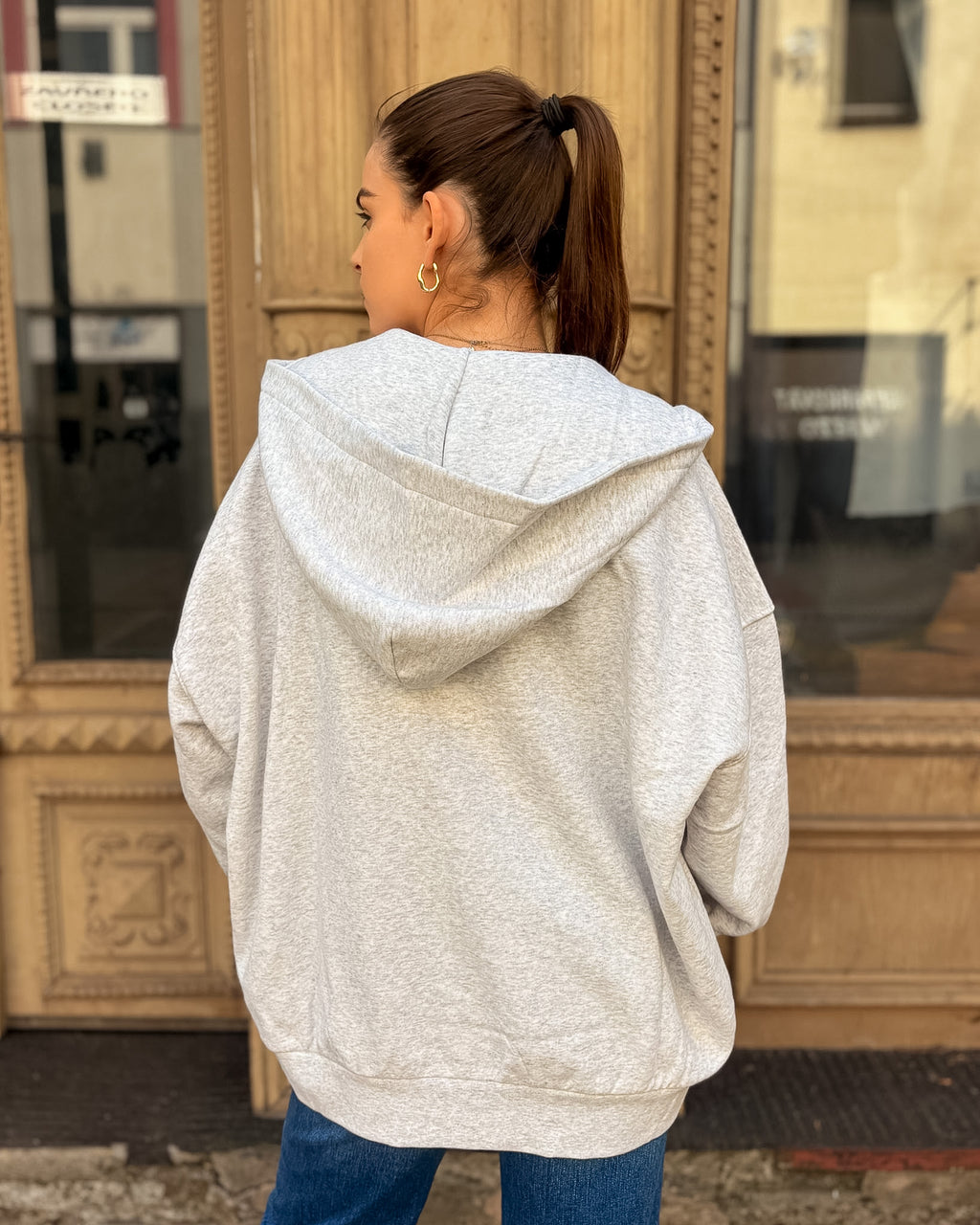 REPLAY WOMEN'S ZIP-UP HOODIE WITH EMBROIDERED LOGO