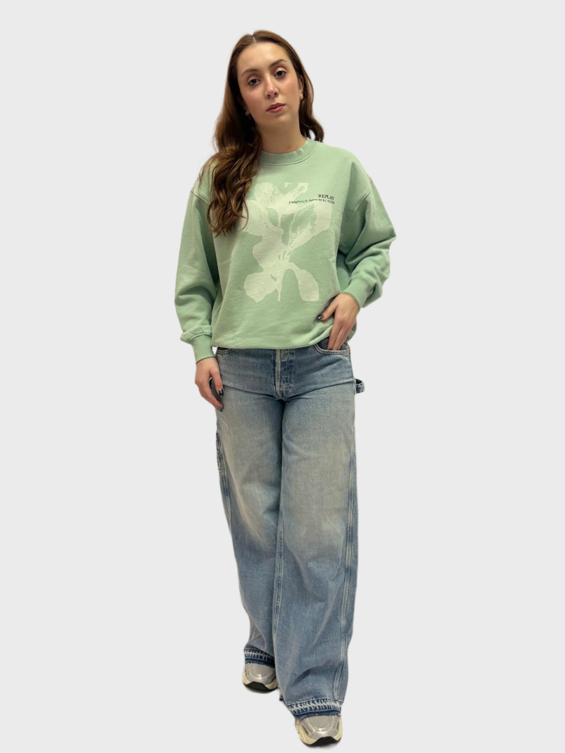 REPLAY DÁMSKÁ MIKINA S POTISKEM KVĚTIN