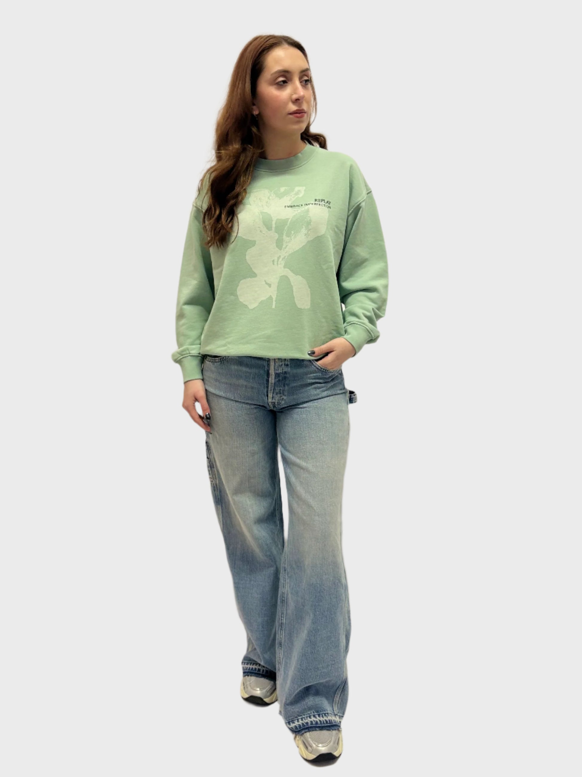 REPLAY DÁMSKÁ MIKINA S POTISKEM KVĚTIN