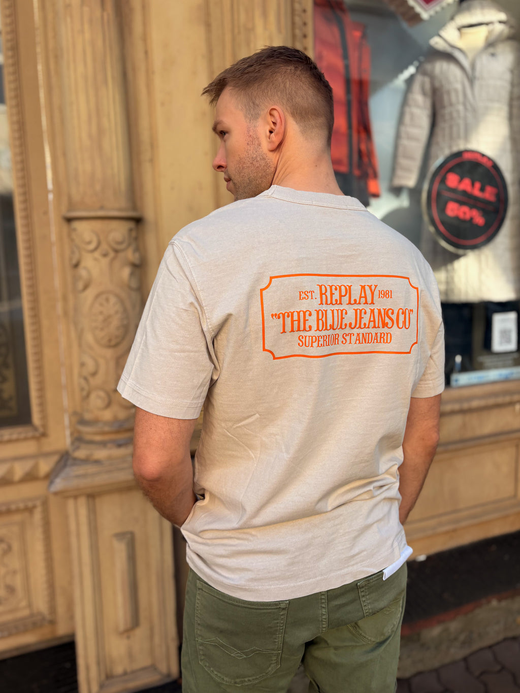 PÁNSKE TRIČKO REPLAY S POTLAČOM "SUPERIOR STANDARD"