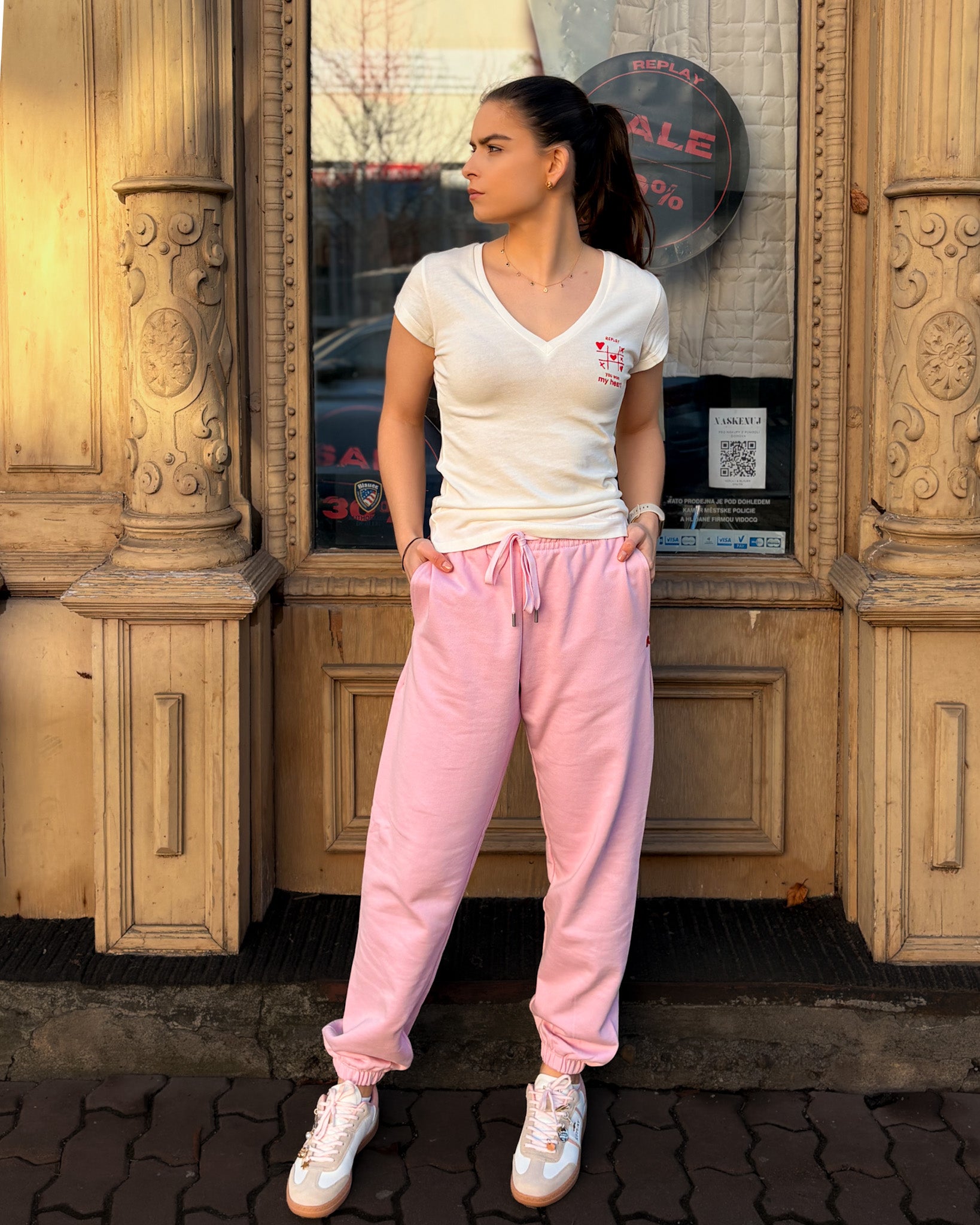 DÁMSKÉ TEPLÁKOVÉ KALHOTY REPLAY S MANŽETAMI 