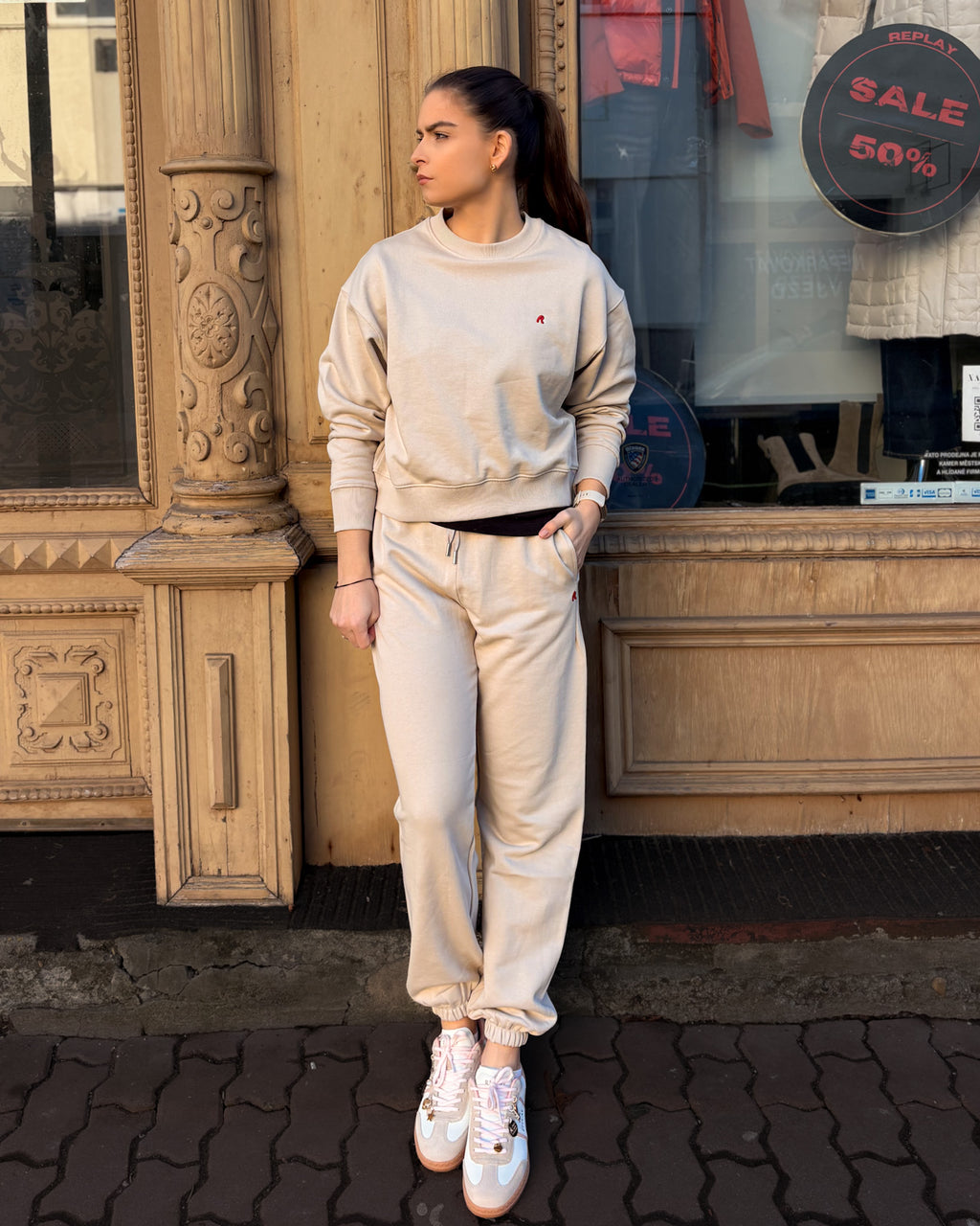 DÁMSKÉ TEPLÁKOVÉ KALHOTY REPLAY S MANŽETAMI 