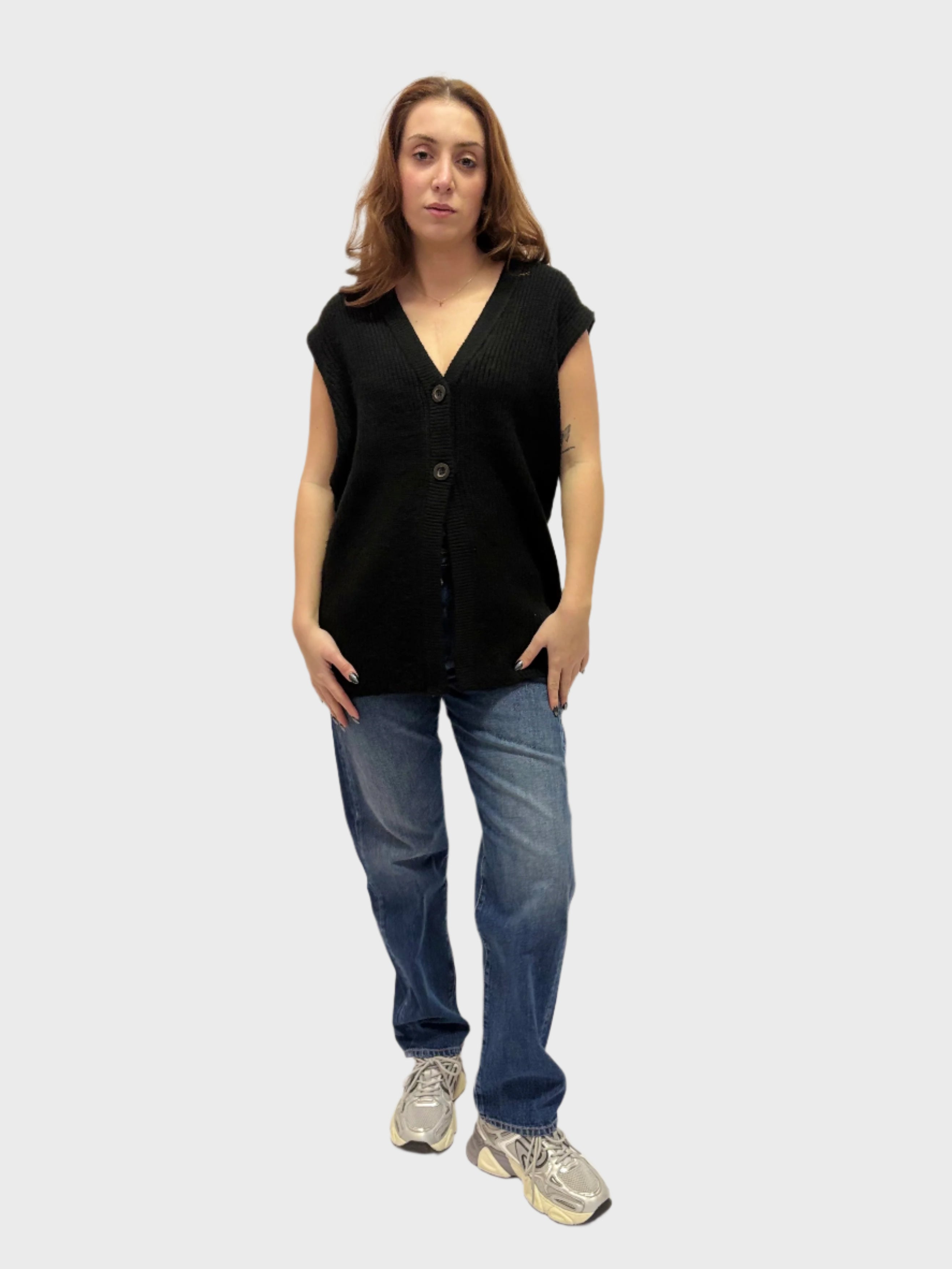 REPLAY WOMEN'S KNITTED BUTTONED VEST