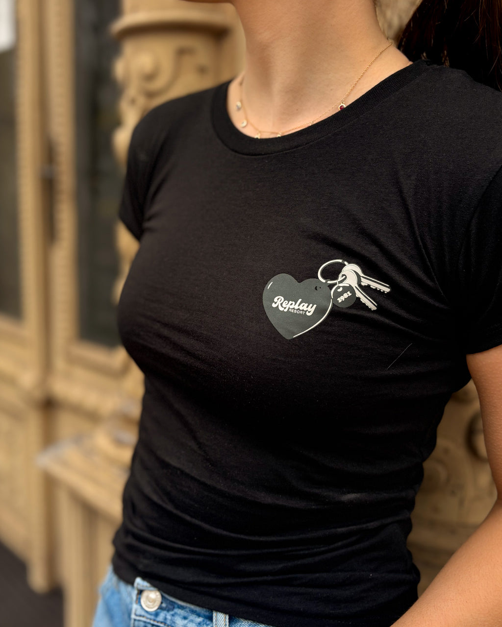 DÁMSKÉ TRIČKO REPLAY S POTISKEM NA HRUDI