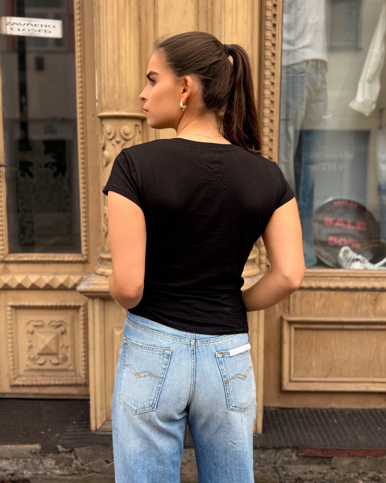 DÁMSKÉ TRIČKO REPLAY S POTISKEM NA HRUDI