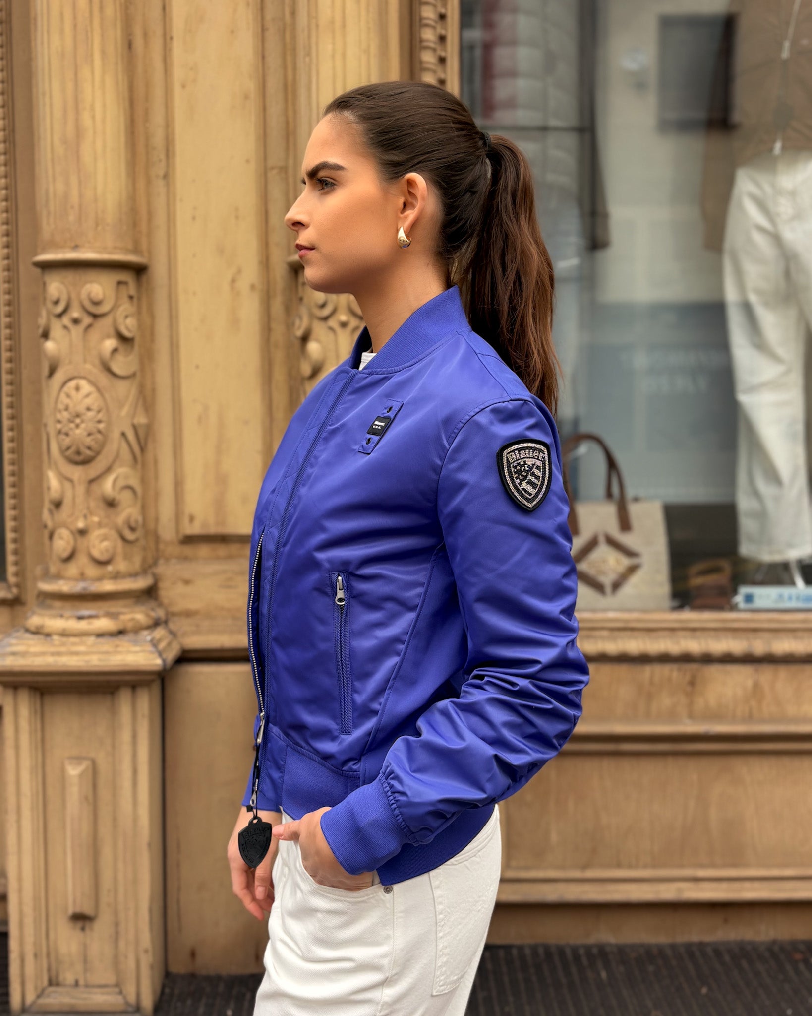 DÁMSKÝ BOMBER BLAUER LAURIE S LÍMCEM