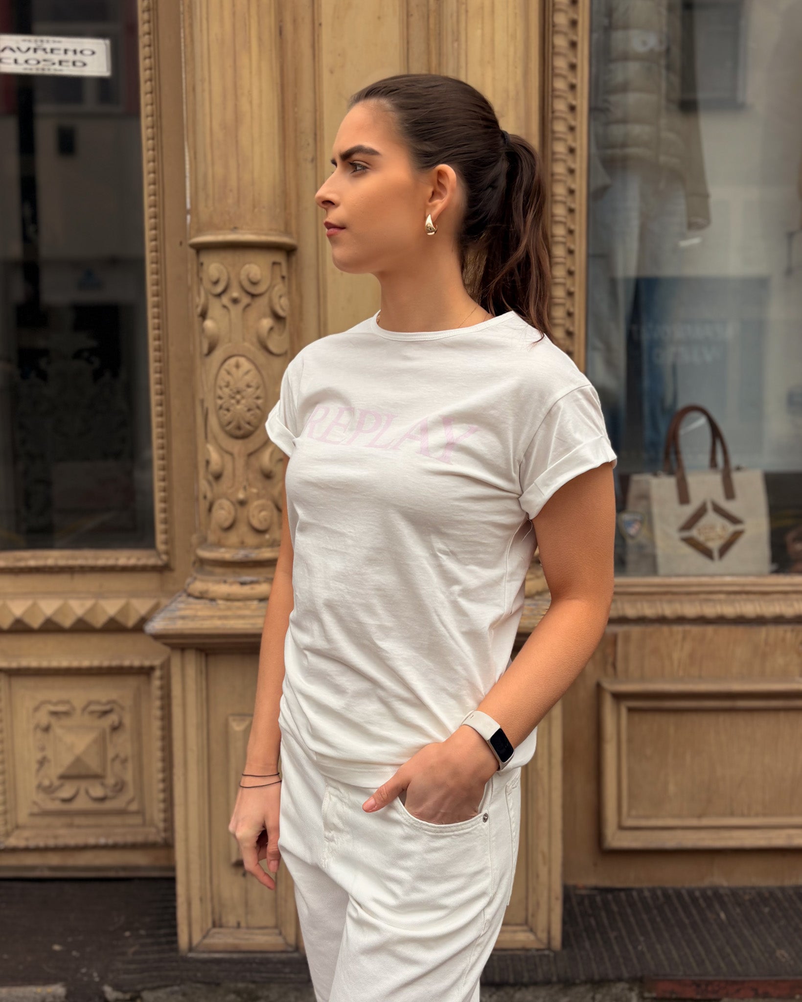 DÁMSKÉ TRIČKO REPLAY S POTISKEM NA HRUDI 