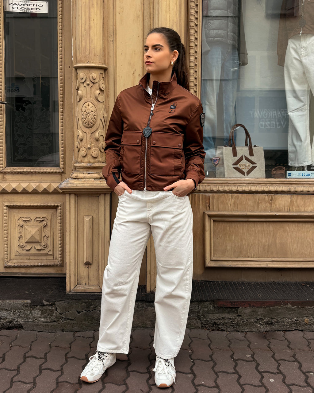 DÁMSKÝ BOMBER BLAUER S CARGO KAPSAMI - 26SBLDC01220007108