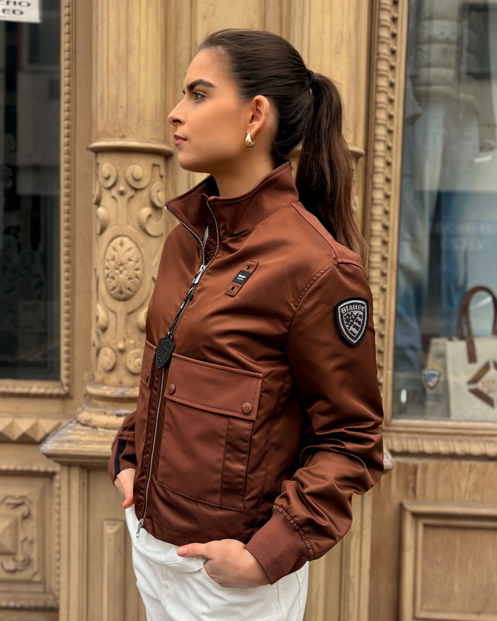 DÁMSKÝ BOMBER BLAUER S CARGO KAPSAMI - 26SBLDC01220007108