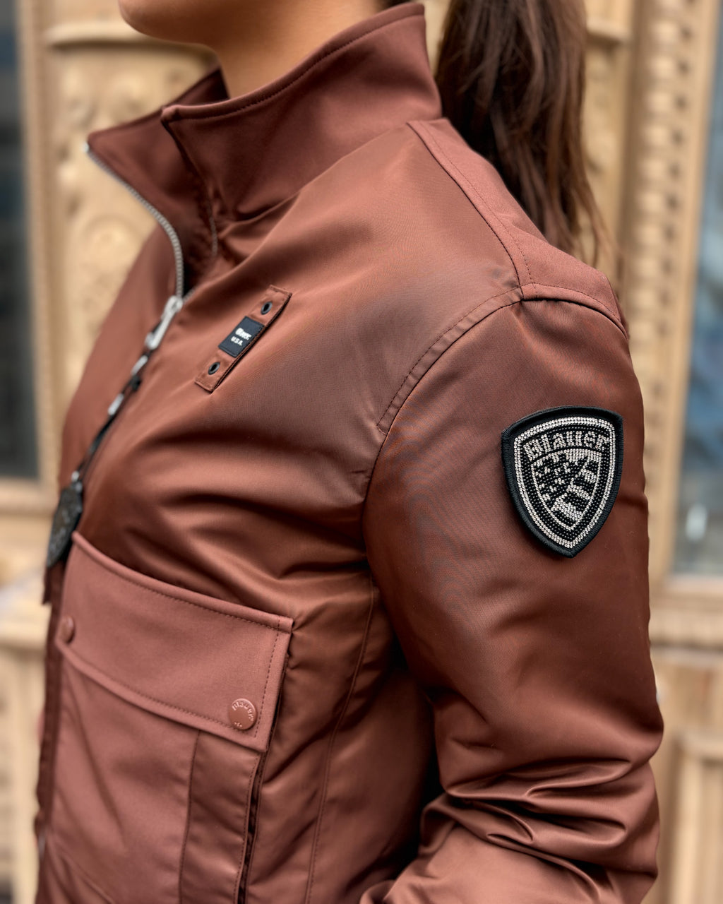 DÁMSKÝ BOMBER BLAUER S CARGO KAPSAMI - 26SBLDC01220007108