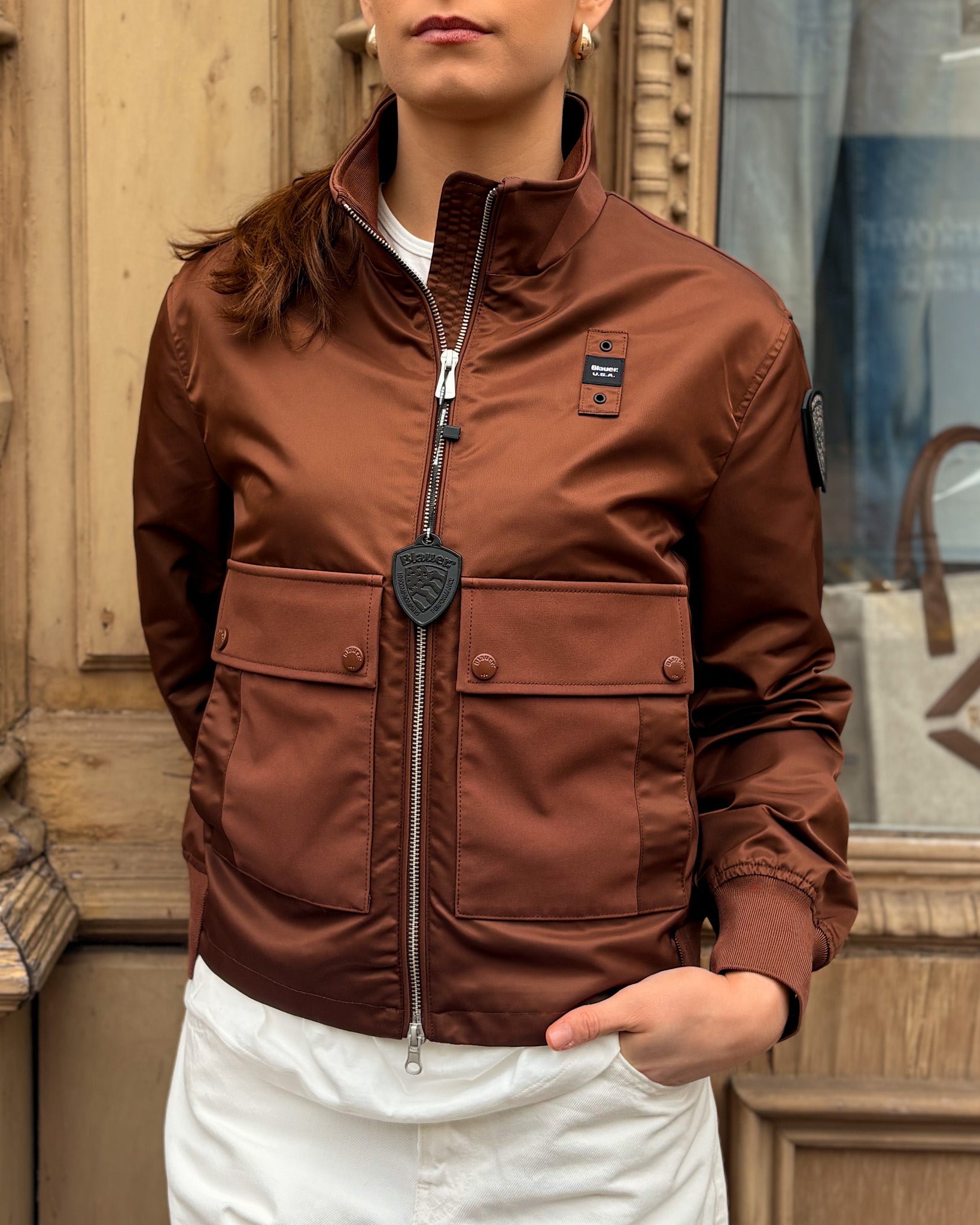 DÁMSKÝ BOMBER BLAUER S CARGO KAPSAMI - 26SBLDC01220007108