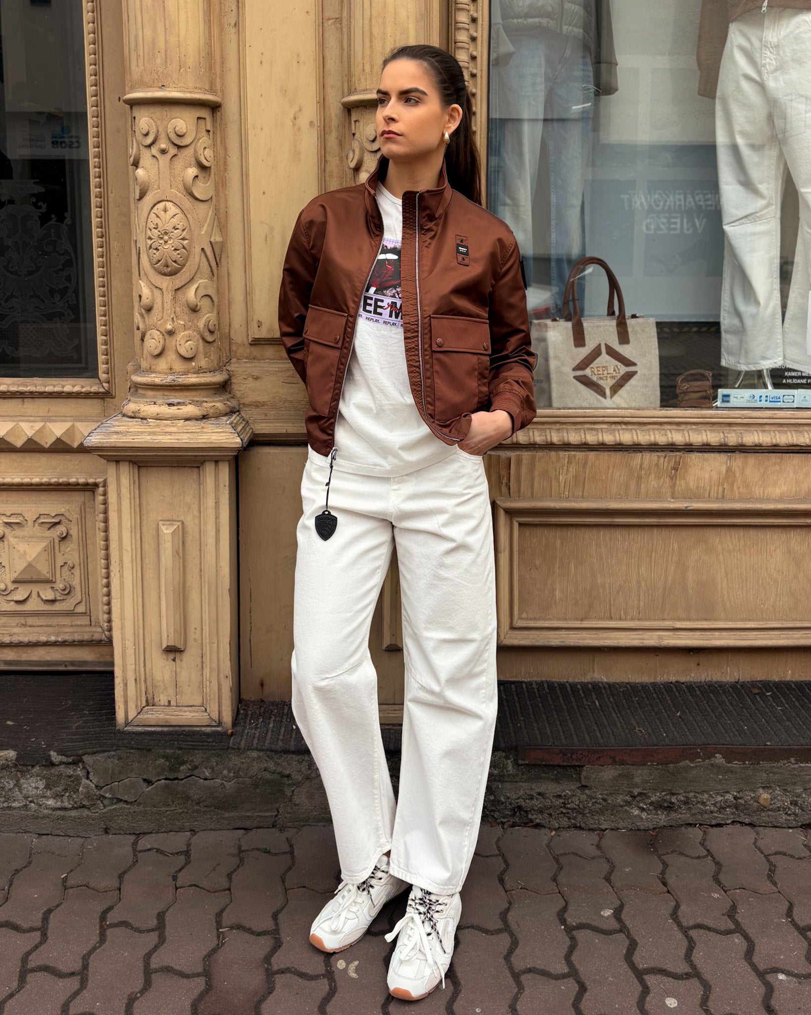 DÁMSKÝ BOMBER BLAUER S CARGO KAPSAMI - 26SBLDC01220007108