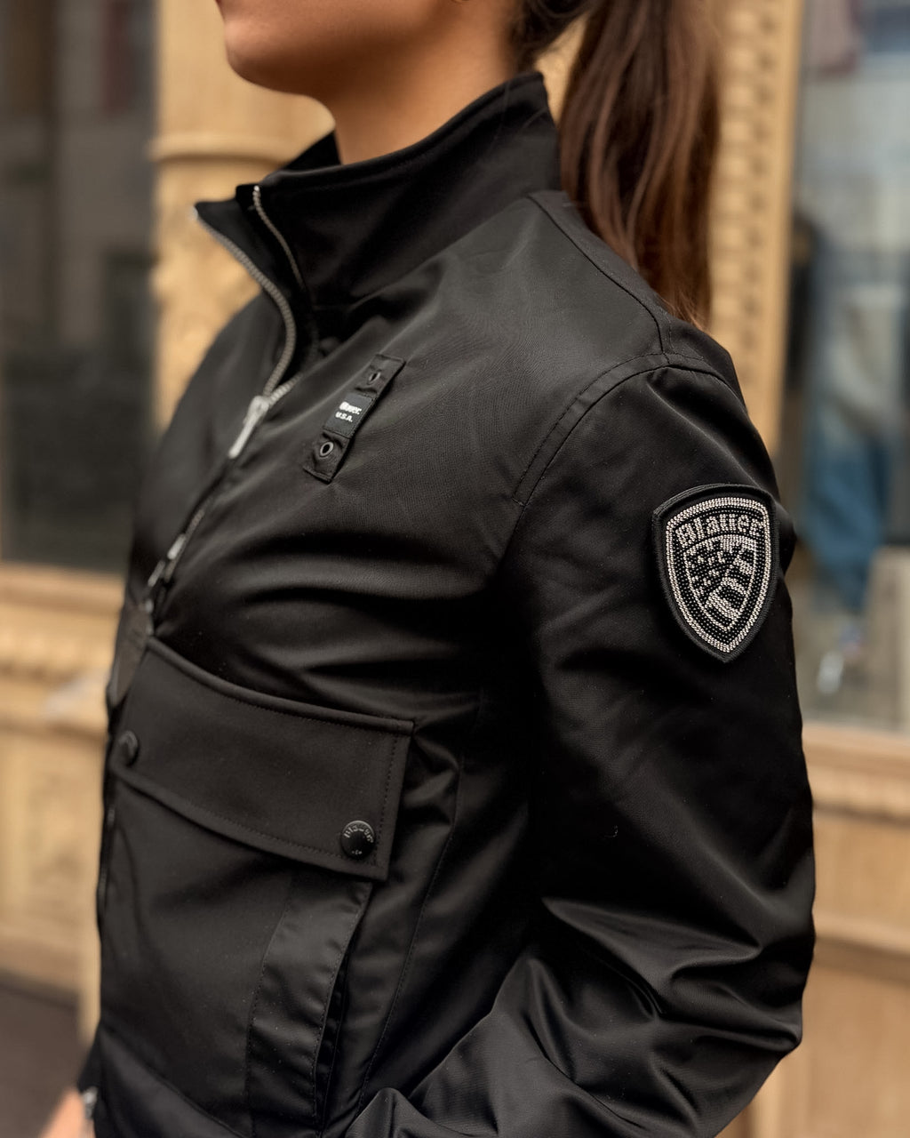 DÁMSKA BLAUER BOMBER BUNDA S CARGO VRECKAMI CARNEY 