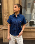 REPLAY WOMEN'S DARK DENIM SHIRT