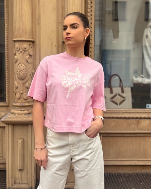DÁMSKÉ TRIČKO REPLAY S POTLAČOU „REPLAY GOODS“