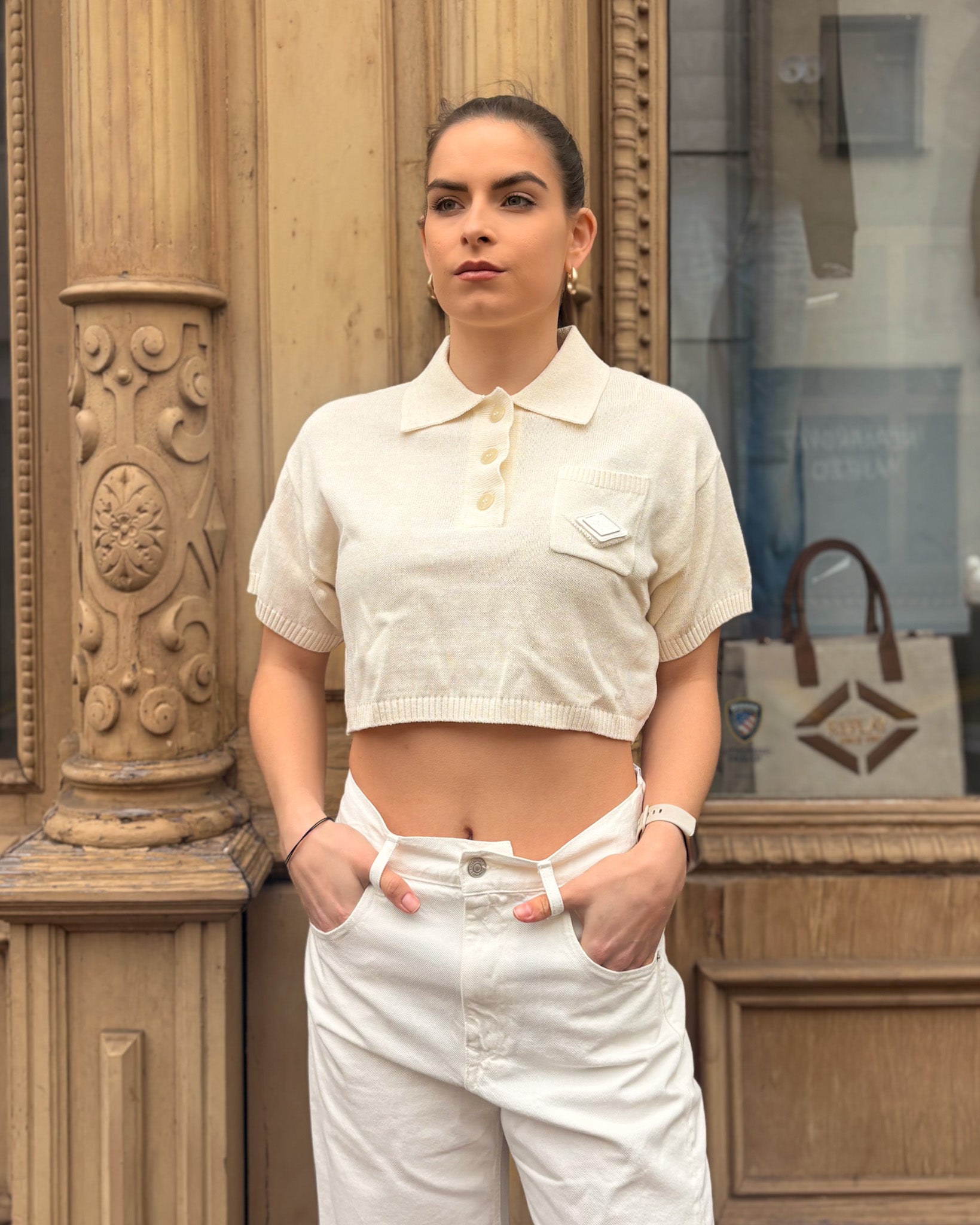 DÁMSKÉ ZKRÁCENÉ TRIČKO REPLAY Z ÚPLETU