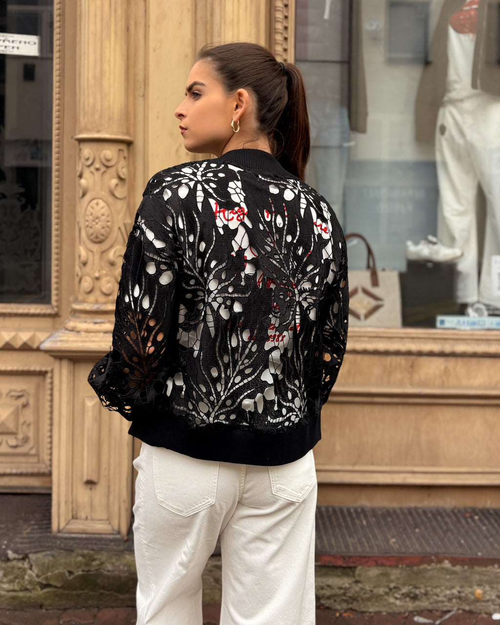 DÁMSKÝ KRAJKOVÝ BOMBER REPLAY S BALÓNOVÝMI RUKÁVY 