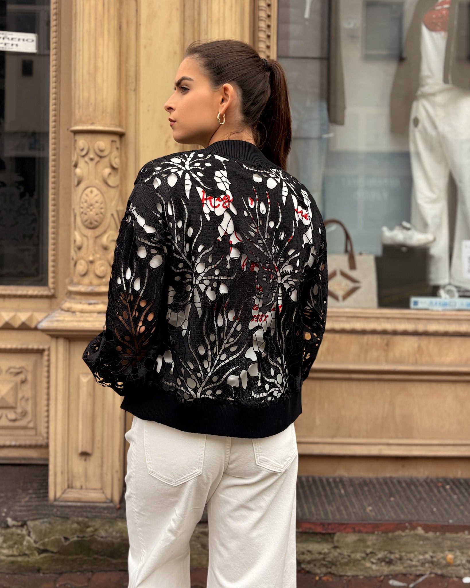 DÁMSKÝ KRAJKOVÝ BOMBER REPLAY S BALÓNOVÝMI RUKÁVY 