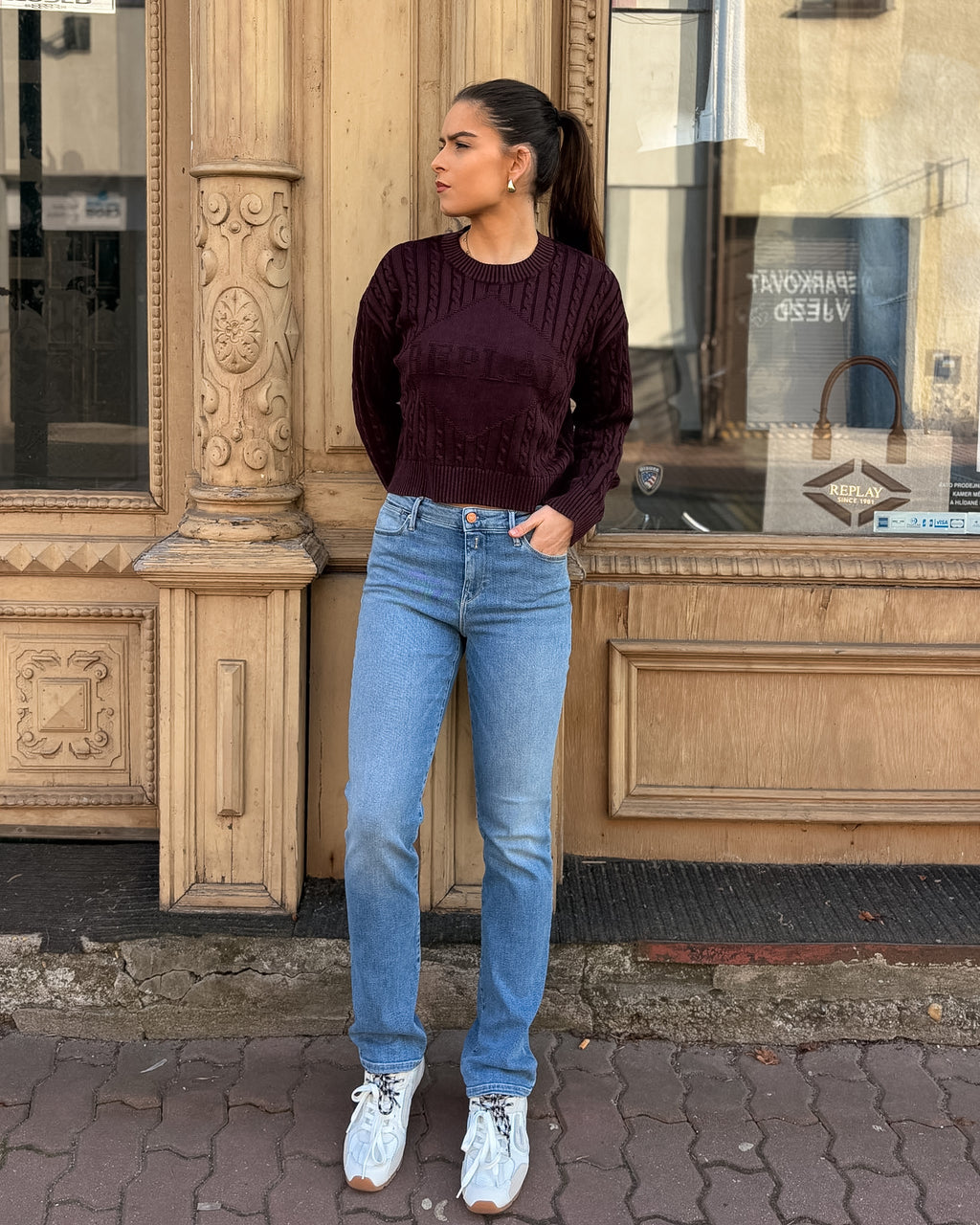 DÁMSKÝ SVETR REPLAY S EFEKTNÍM MOTIVEM