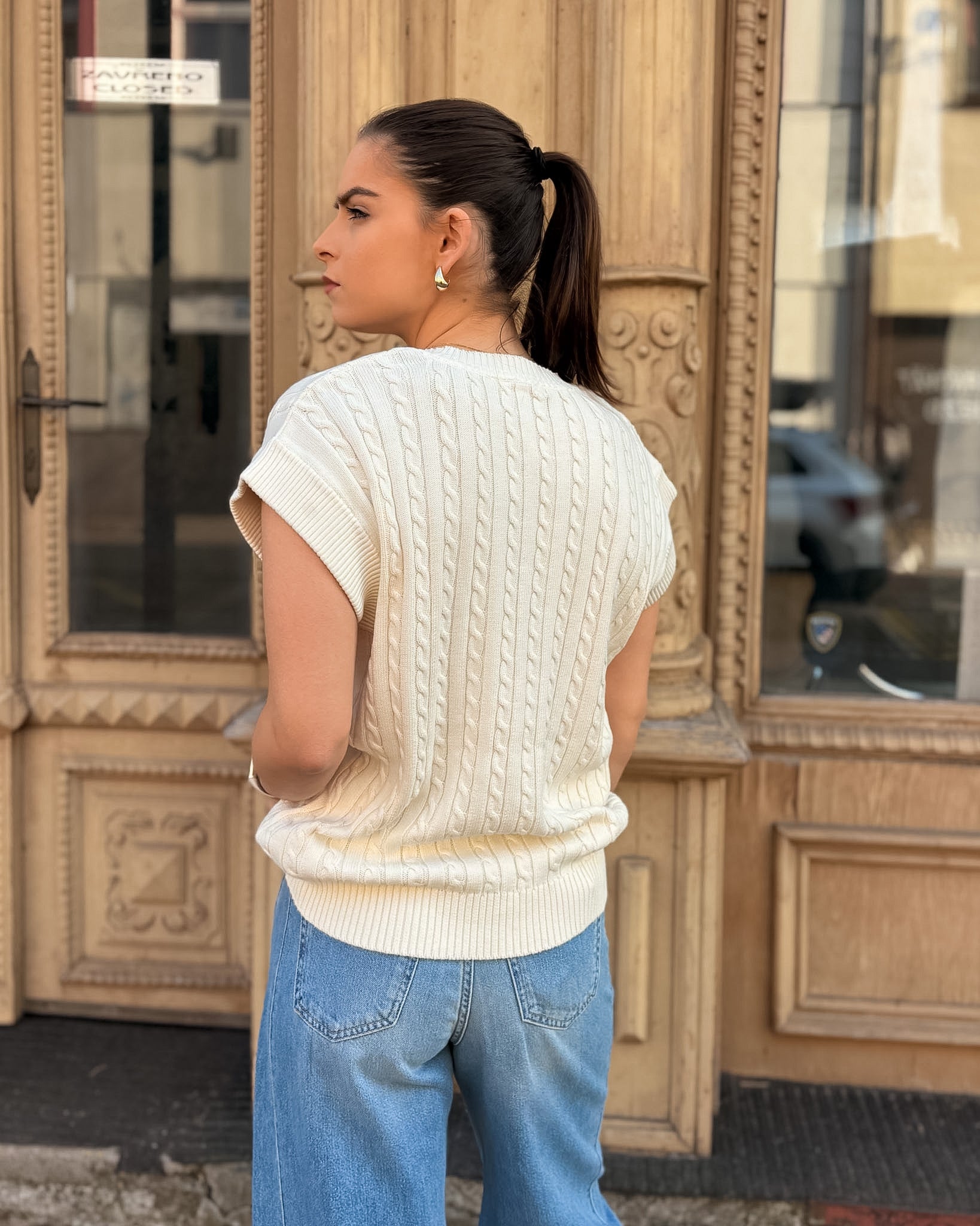 DÁMSKÝ PLETENÝ TOP REPLAY S LOGEM