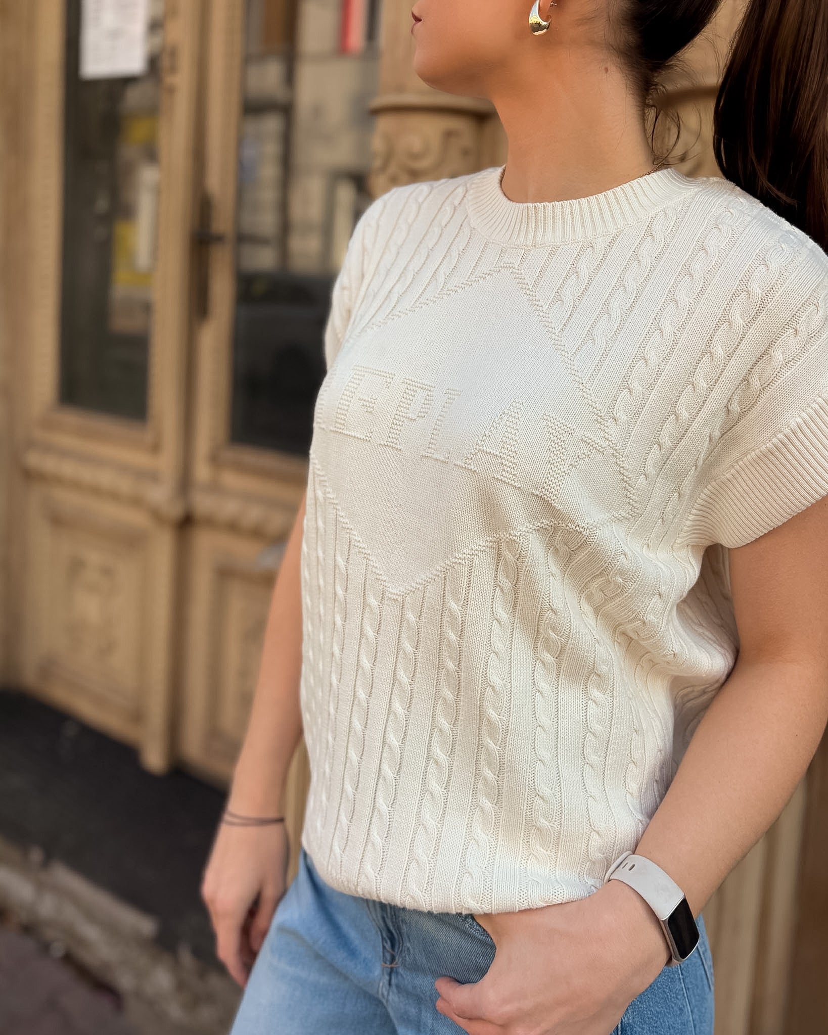 DÁMSKÝ PLETENÝ TOP REPLAY S LOGEM