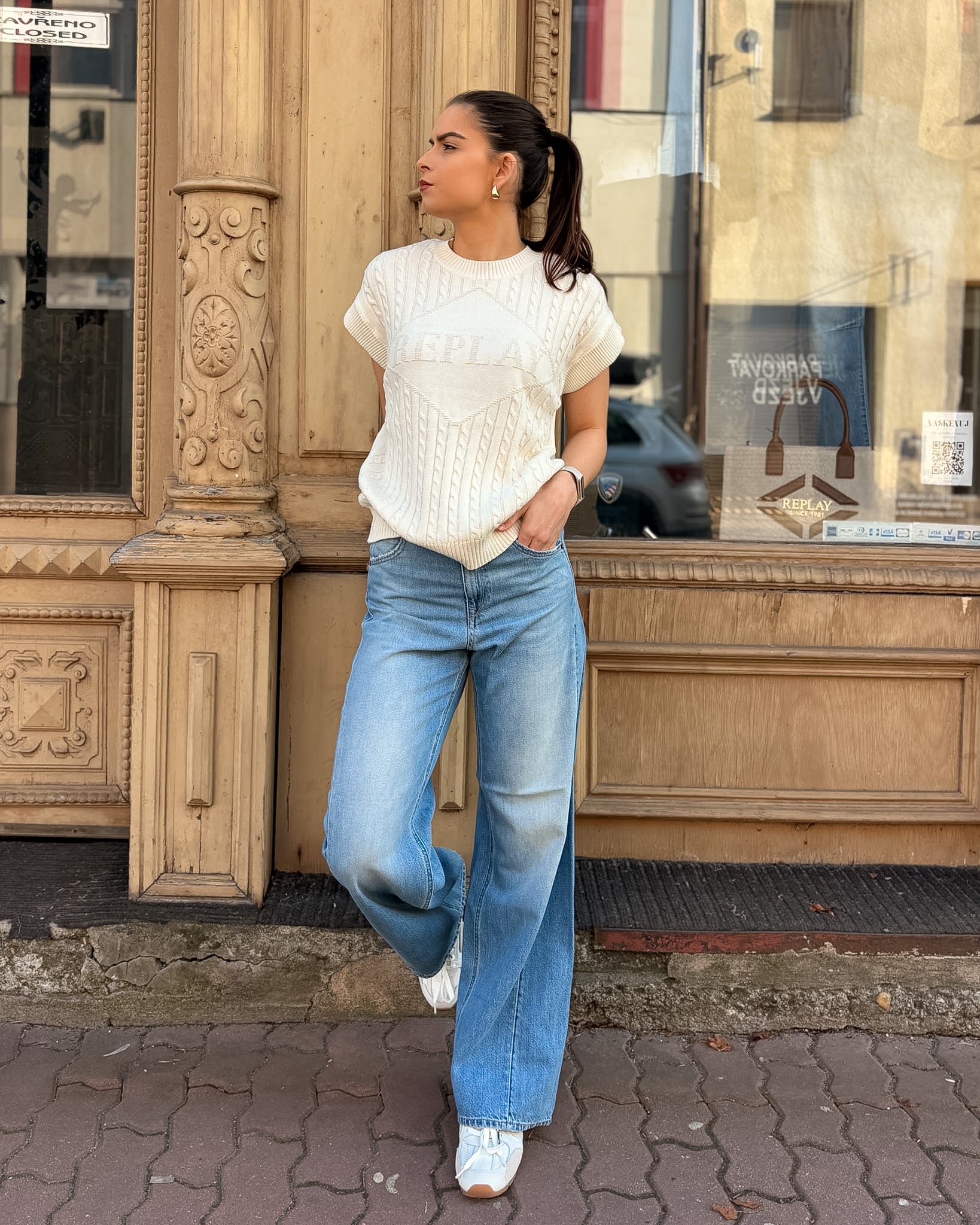 DÁMSKÉ DŽÍNY REPLAY BAGGY-FIT STŘIHU NARJA