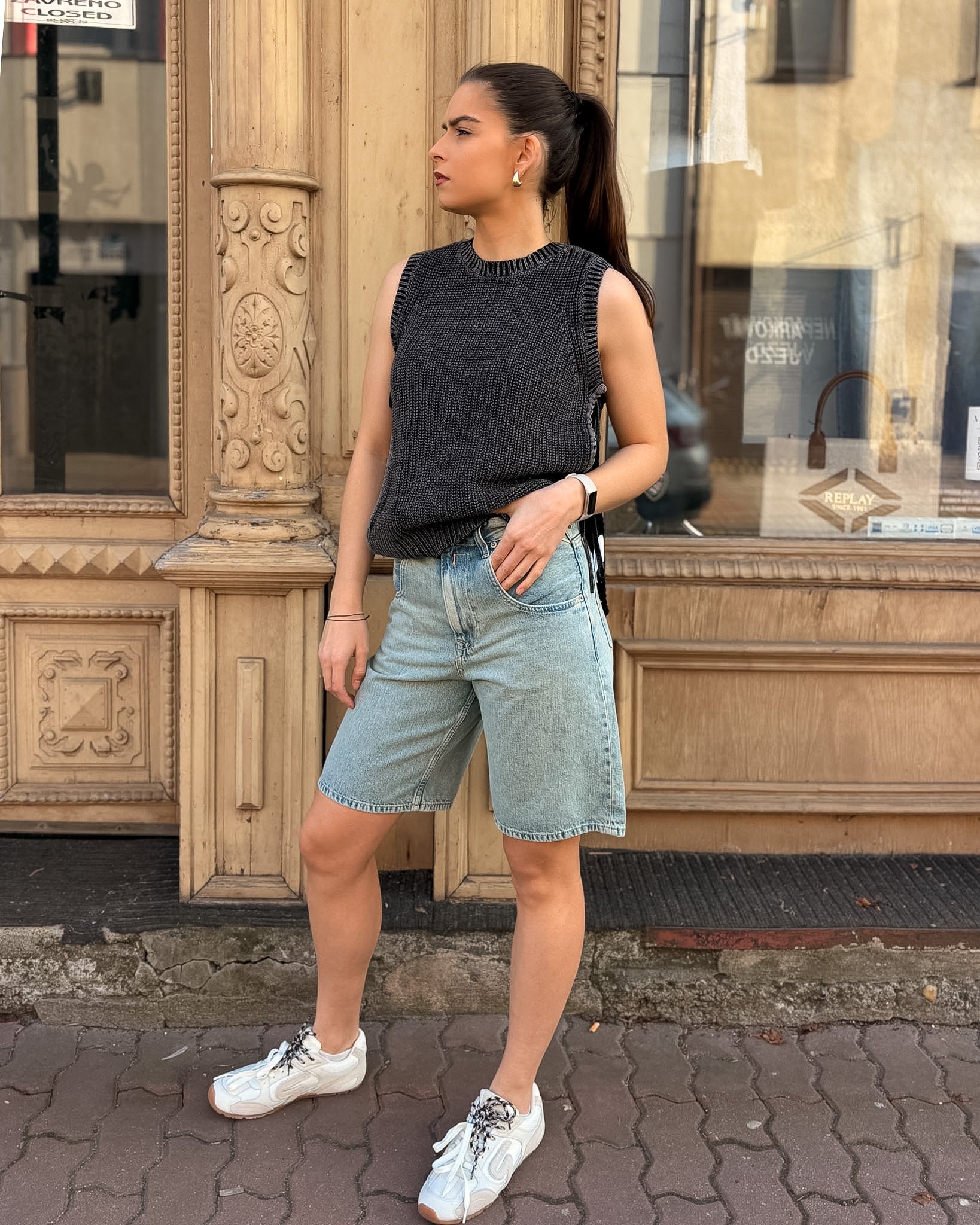 DÁMSKÉ DŽÍNOVÉ ŠORTKY REPLAY STRAIGHT-FIT