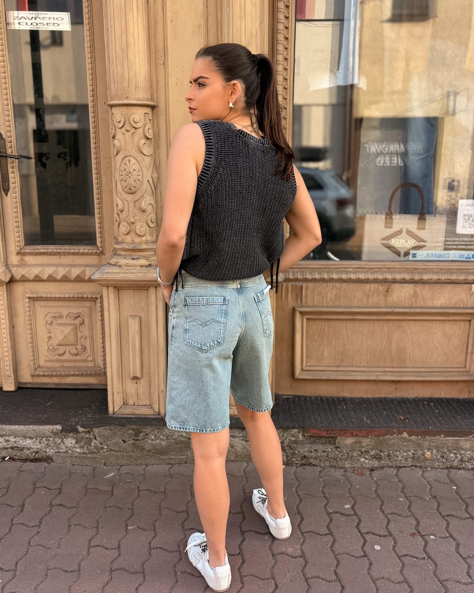 DÁMSKÉ DŽÍNOVÉ ŠORTKY REPLAY STRAIGHT-FIT