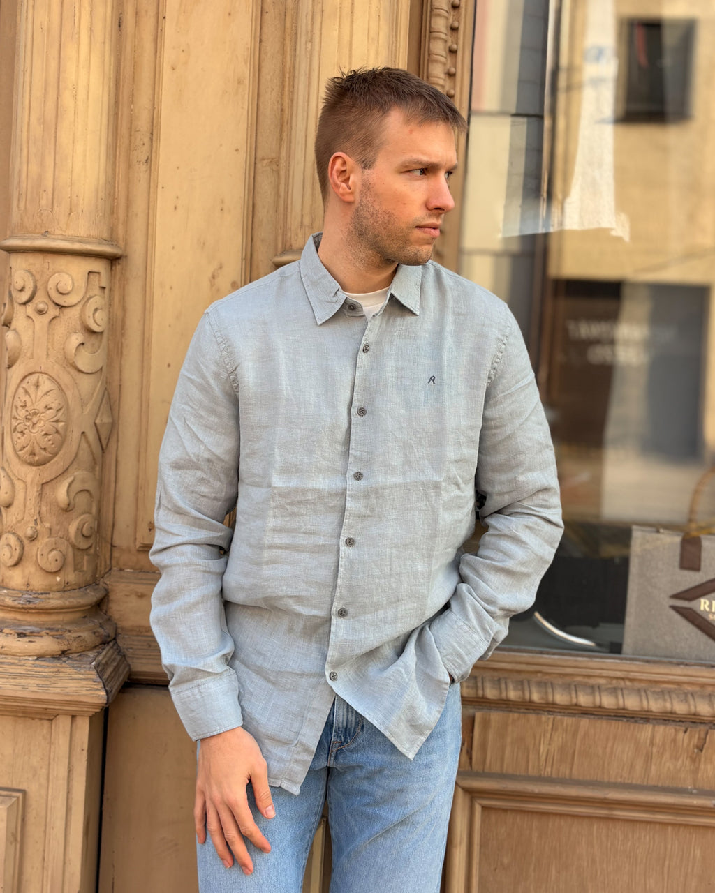 PÁNSKÁ KOŠILE REPLAY REGULAR-FIT Z ČISTÉHO LNU 