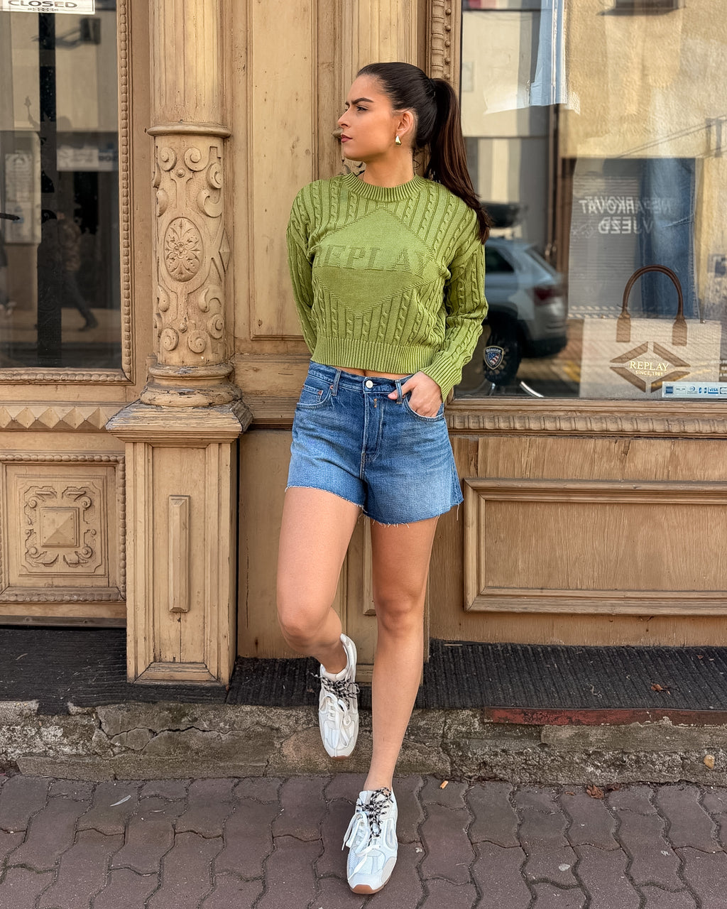 DÁMSKÝ SVETR REPLAY S EFEKTNÍM MOTIVEM