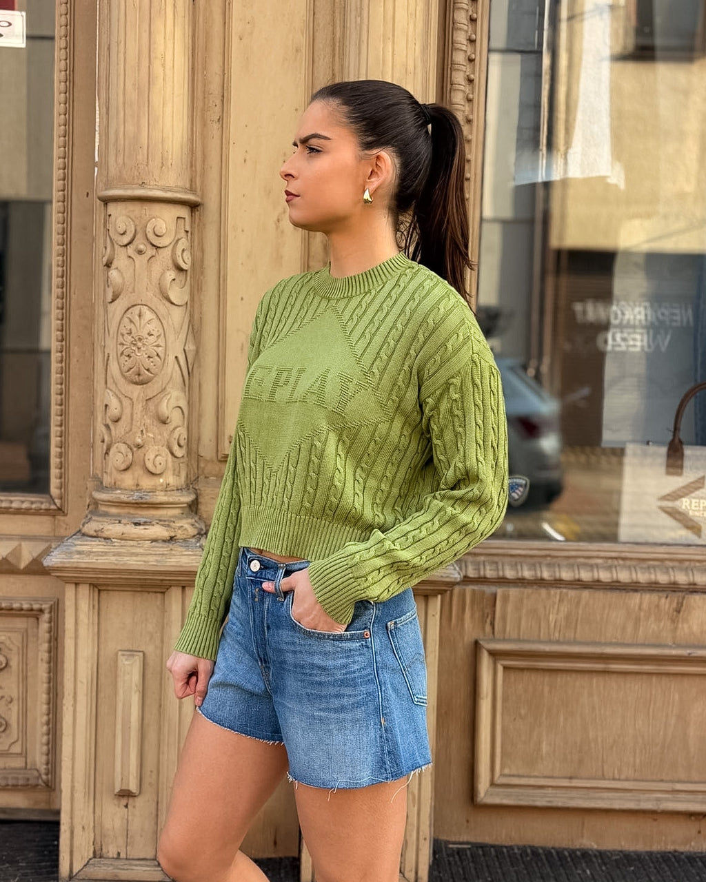 DÁMSKÝ SVETR REPLAY S EFEKTNÍM MOTIVEM