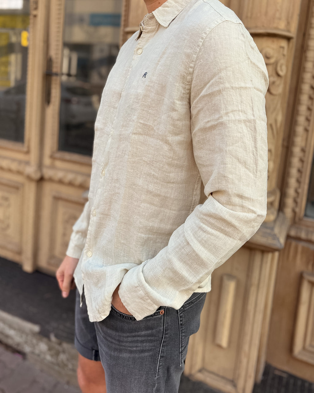 PÁNSKÁ KOŠILE REPLAY REGULAR-FIT Z ČISTÉHO LNU 