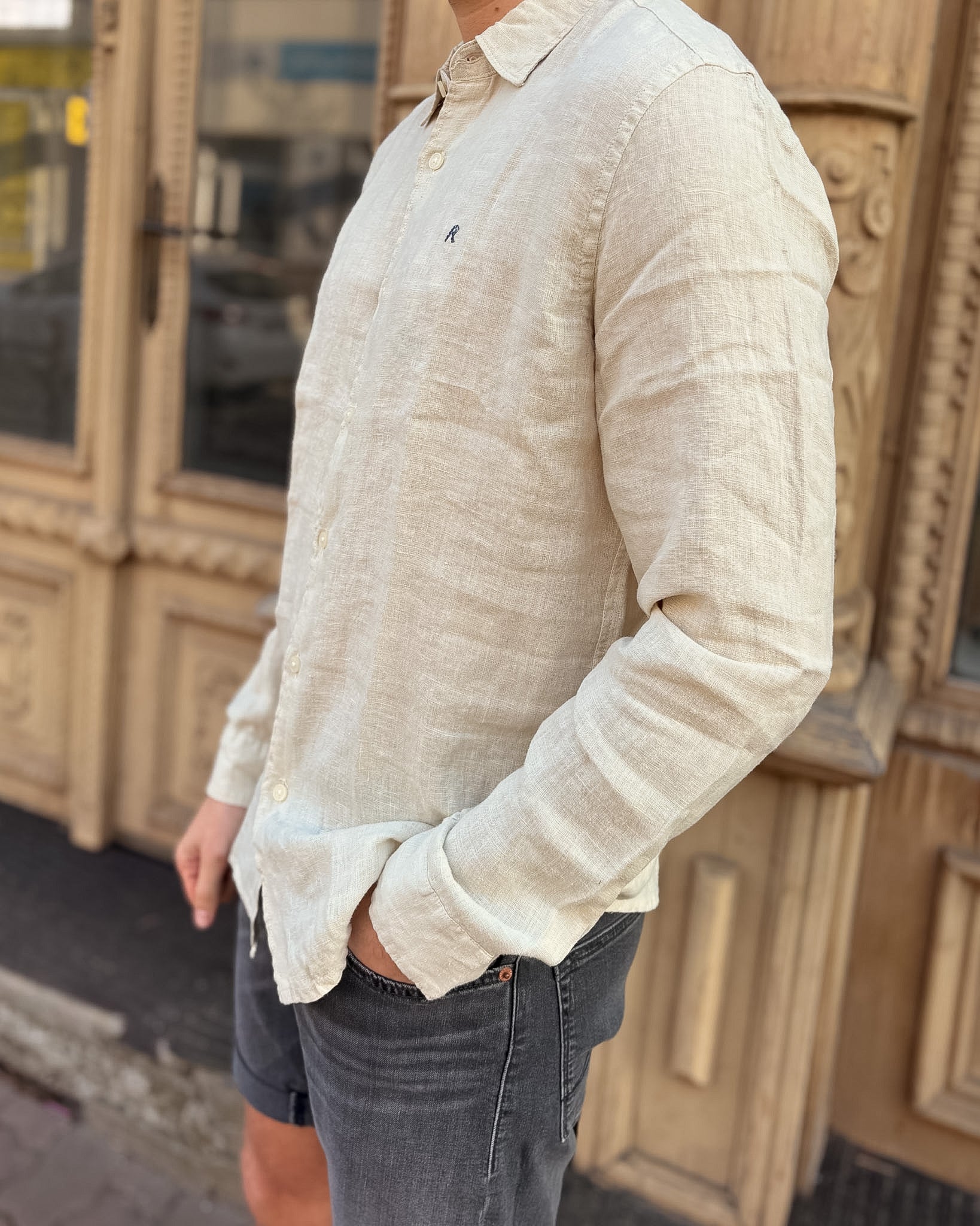 PÁNSKÁ KOŠILE REPLAY REGULAR-FIT Z ČISTÉHO LNU 