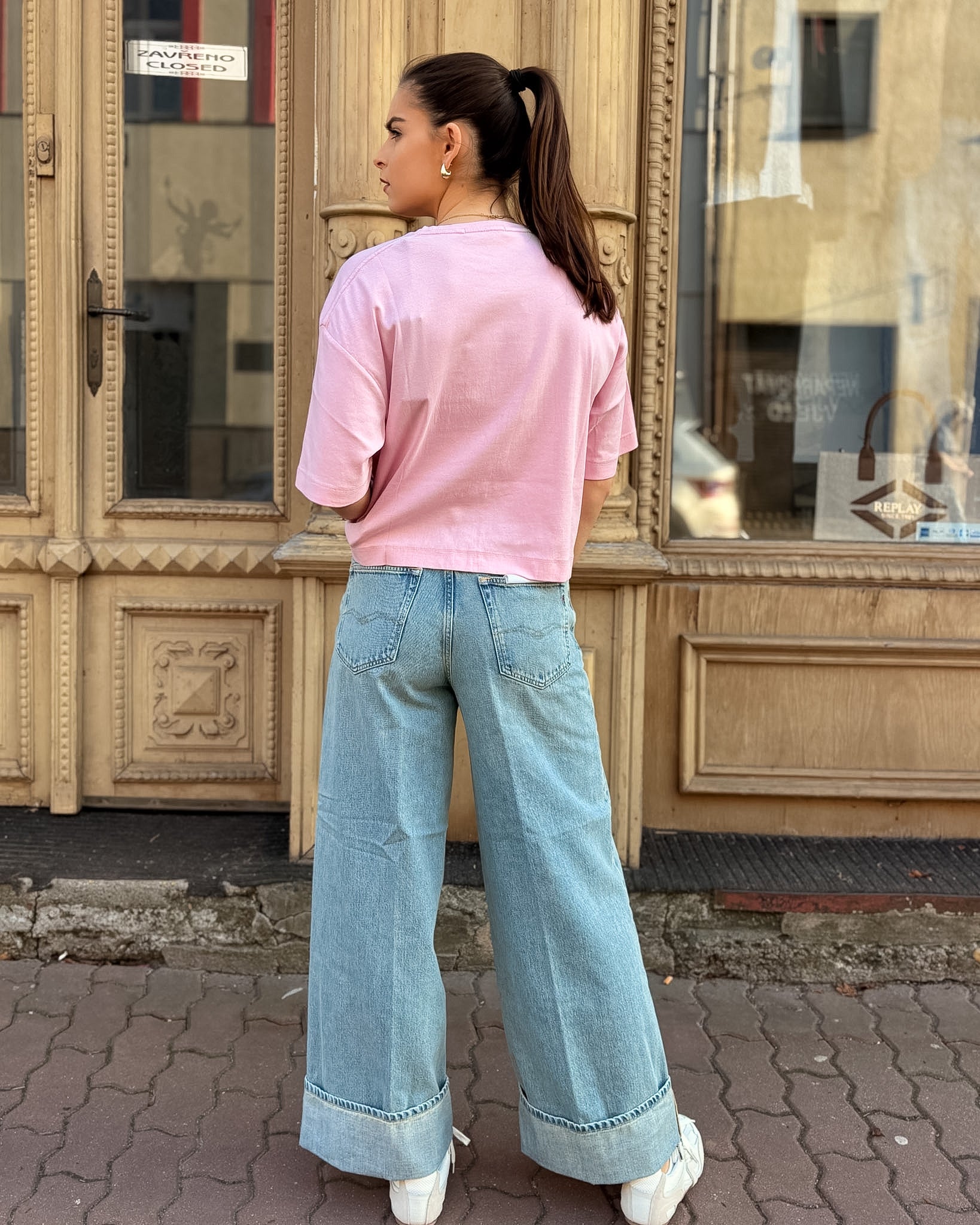 DÁMSKÉ DŽÍNY REPLAY NALAJA ŠIROKÉHO STŘIHU 