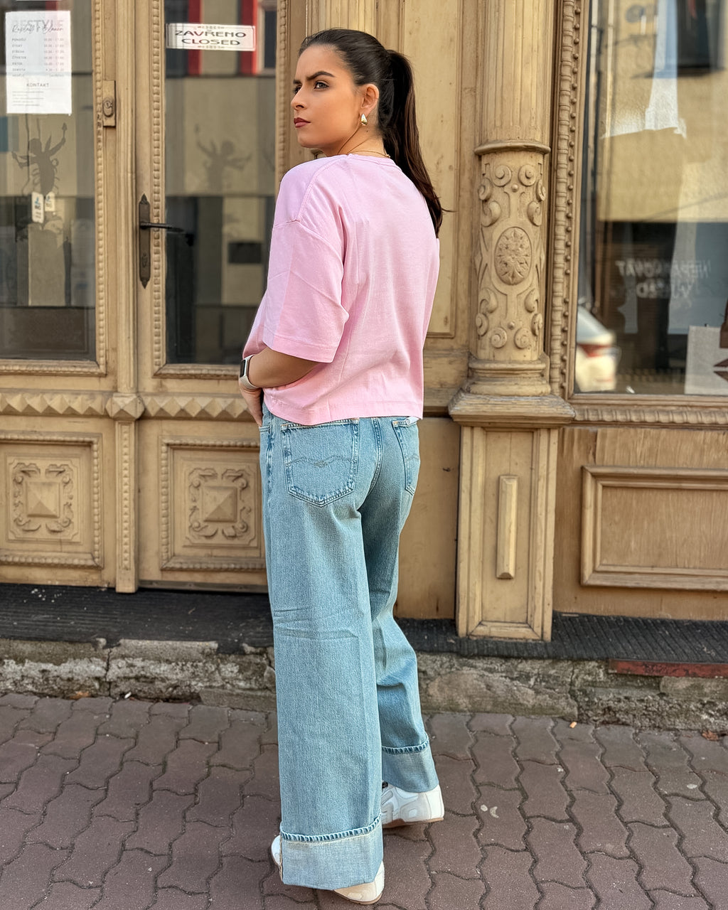 DÁMSKÉ DŽÍNY REPLAY NALAJA ŠIROKÉHO STŘIHU 