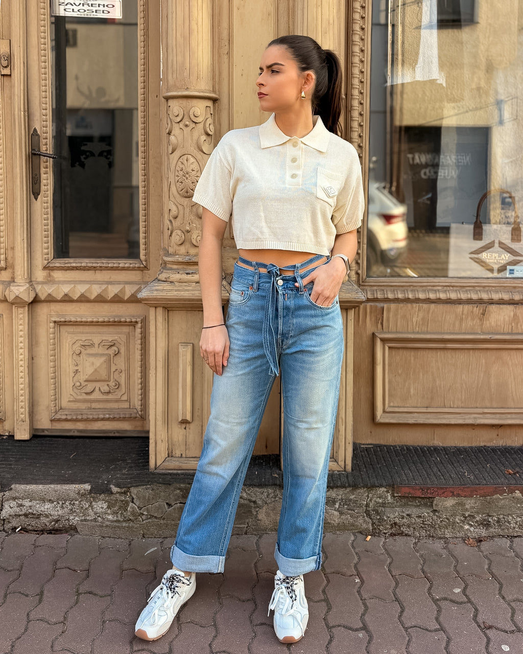 DÁMSKÉ DŽÍNY REPLAY ROVNÉHO STŘIHU AUBRY 