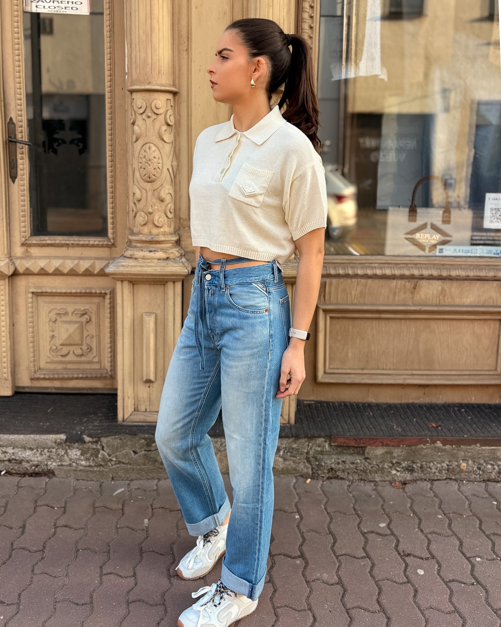 DÁMSKÉ DŽÍNY REPLAY ROVNÉHO STŘIHU AUBRY 