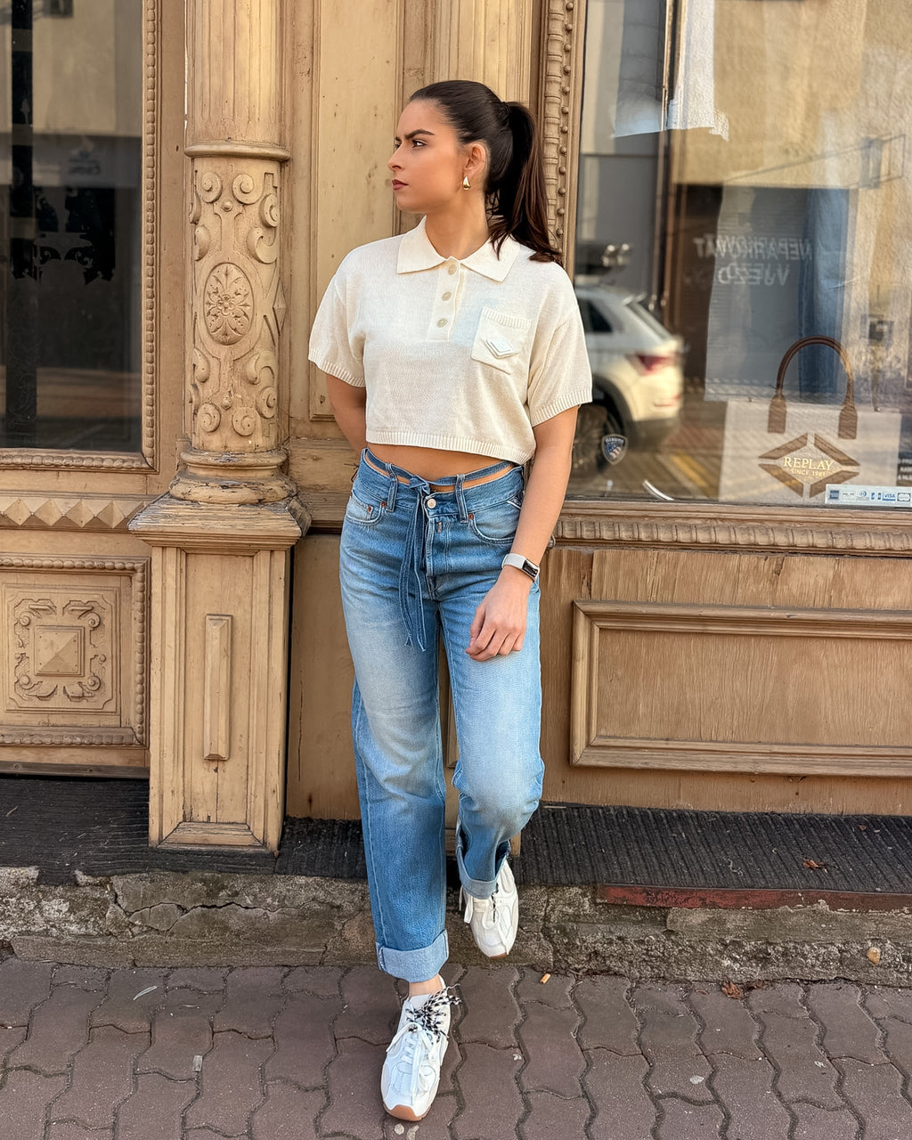 DÁMSKÉ DŽÍNY REPLAY ROVNÉHO STŘIHU AUBRY 