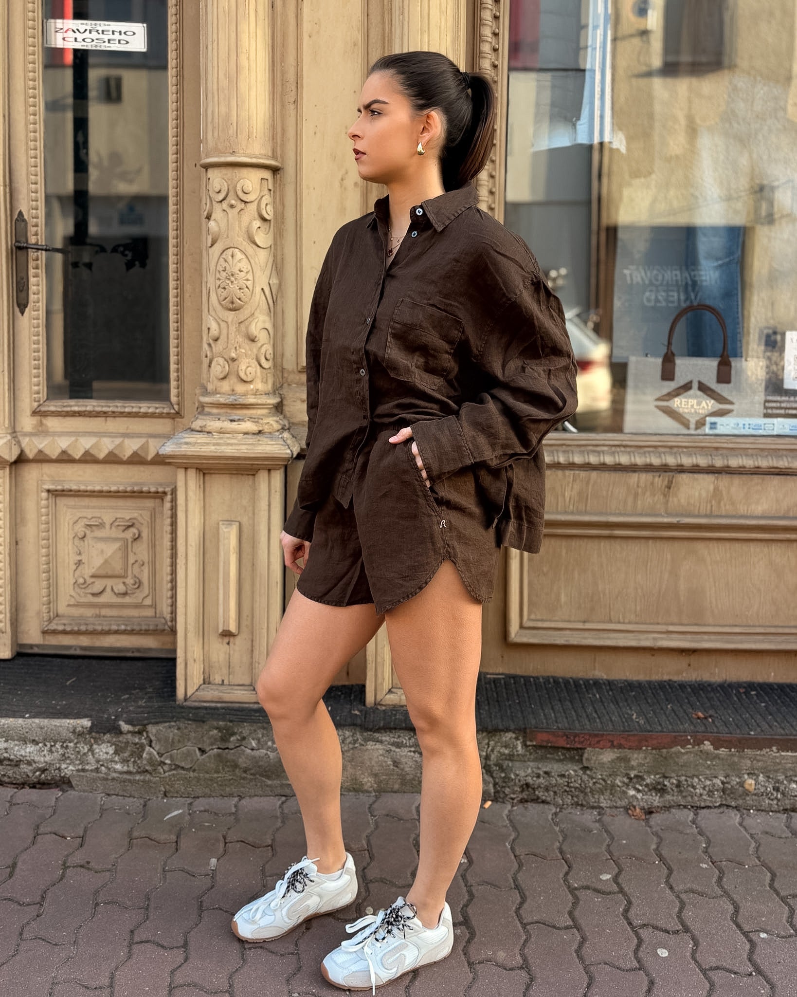 DÁMSKÁ LNĚNÁ KOŠILE REPLAY S DLOUHÝM RUKÁVEM 