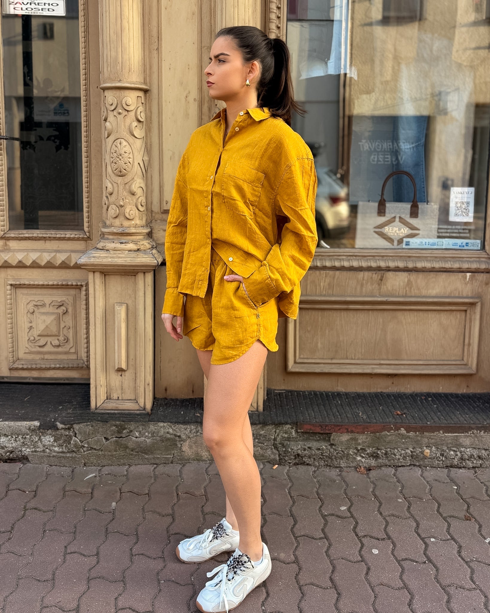 DÁMSKÁ LNĚNÁ KOŠILE REPLAY S DLOUHÝM RUKÁVEM 