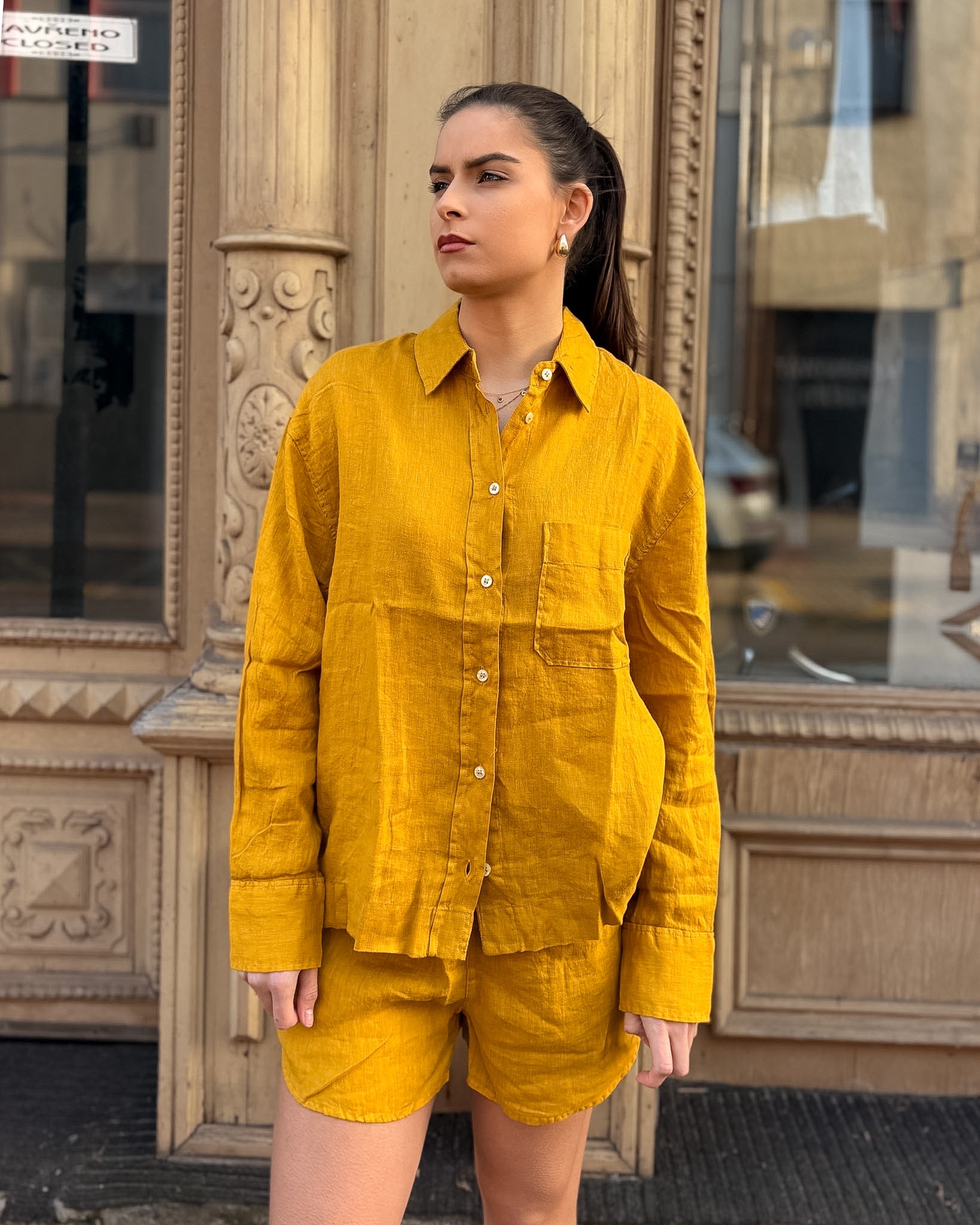 DÁMSKÁ LNĚNÁ KOŠILE REPLAY S DLOUHÝM RUKÁVEM 