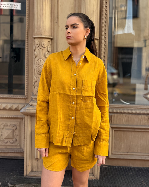 WOMEN'S LONG-SLEEVED LINEN SHIRT 