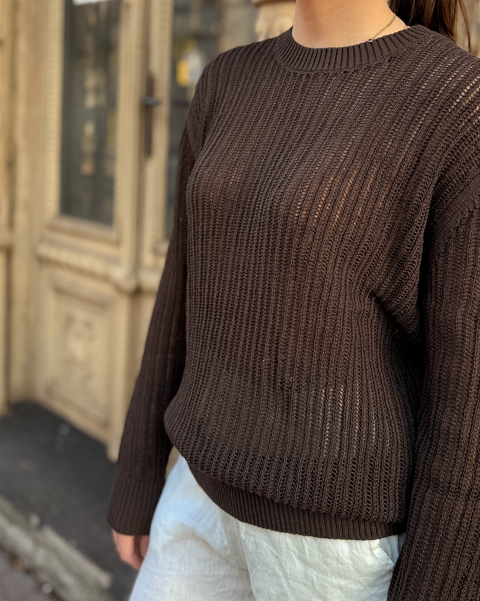 NŐI ÁTLÁTSZÓ REPLAY PULÓVER PAMUTBÓL ÉS NYLONBÓL