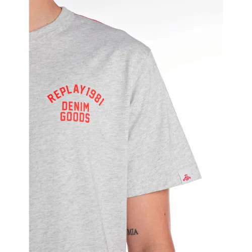 REPLAY PÁNSKÉ TRIČKO S NÁPISEM NA HRUDI