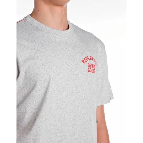 REPLAY PÁNSKÉ TRIČKO S NÁPISEM NA HRUDI