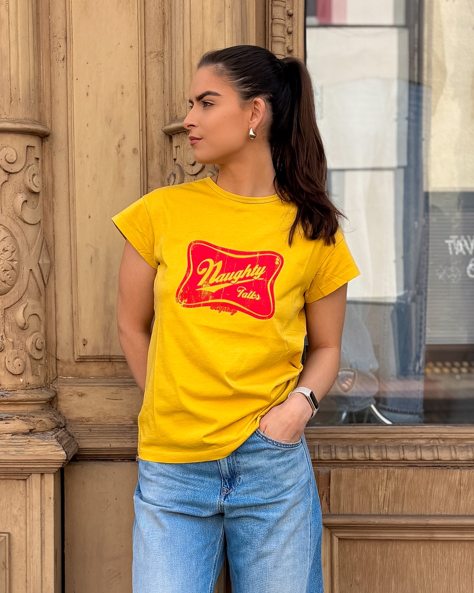 DÁMSKÉ TRIČKO REPLAY Z ÚPLETU S VINATGE POTISKEM - W3809 .000.22658D